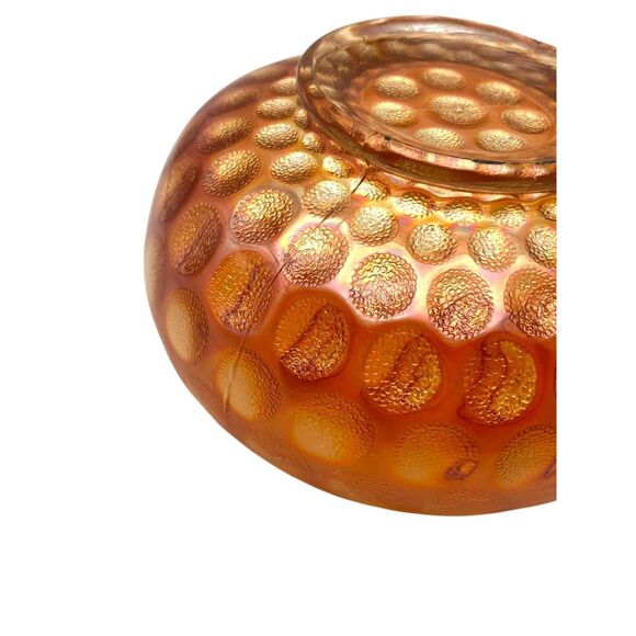 Vintage Fenton Carnival Glass Stippled Coin Dot Marigold Bowl - Picture 4 of 7